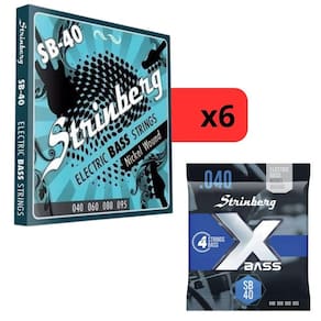 Kit 6 Encordoamento Strinberg Para Contra Baixo SB40 - 4 Cordas