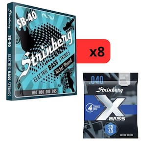 Kit 8 Encordoamento Strinberg Para Contra Baixo SB40 - 4 Cordas