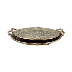 Conjunto 2 Bandejas Decorativas Metal Bronze CR0147 BTC