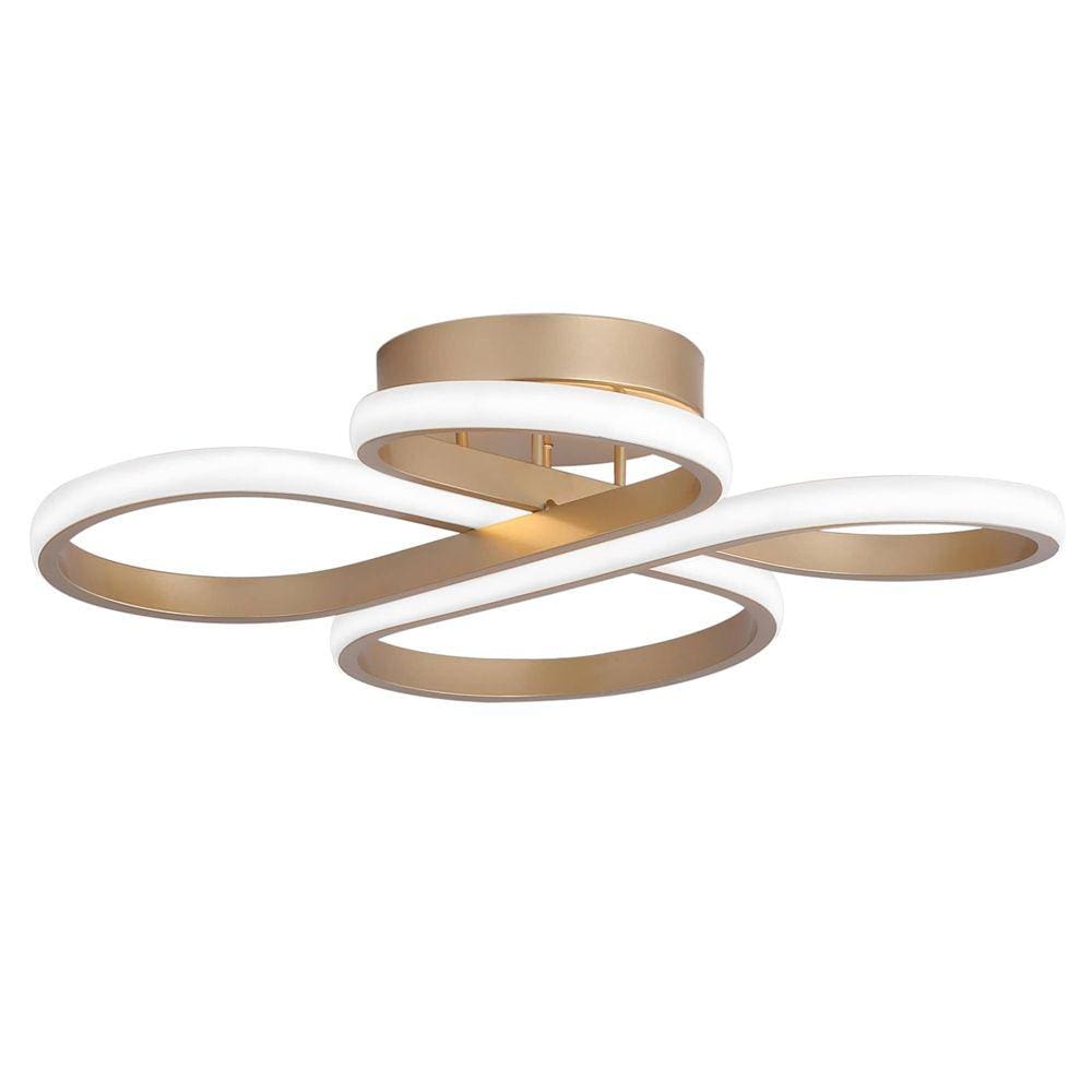 Plafon Moderno Dourado 44cm Led 40W Bivolt