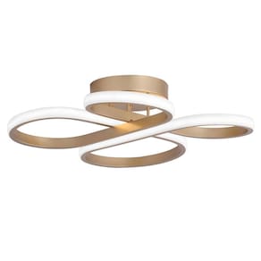 Plafon Moderno Dourado 44cm Led 40W Bivolt
