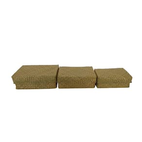 Conjunto 3 Cestos de Palha Natural TZ0020 BTC
