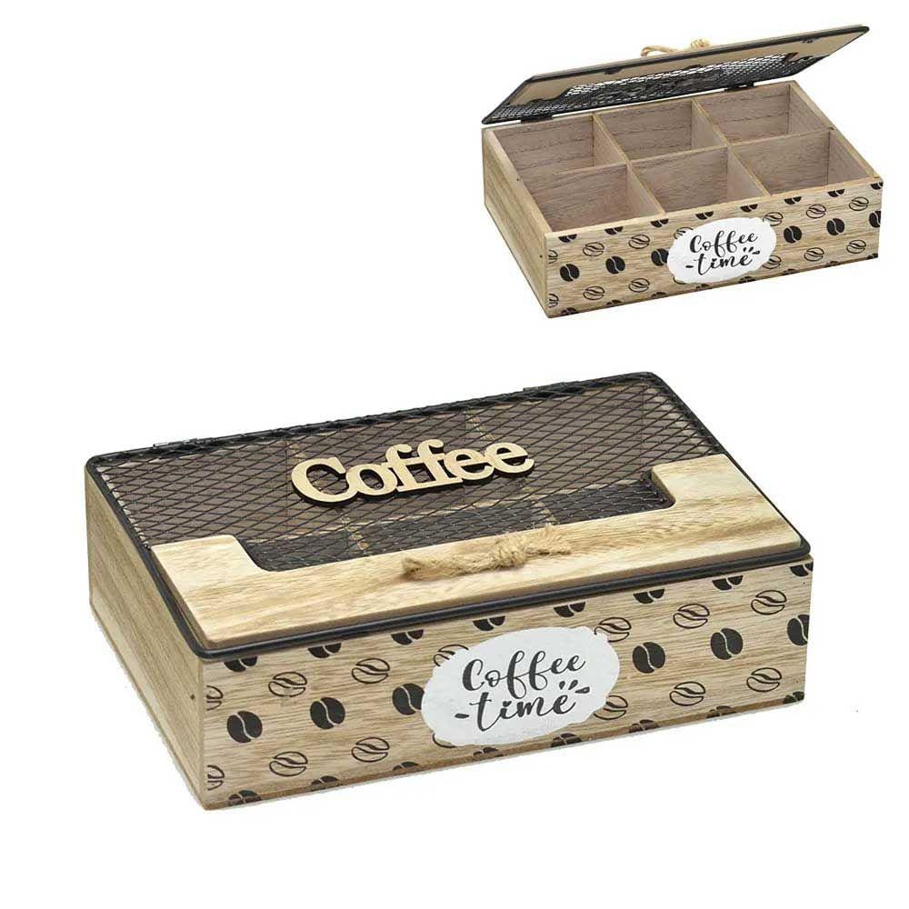 Caixa Decorativa Coffee em MDF C/ 6 Divisórias