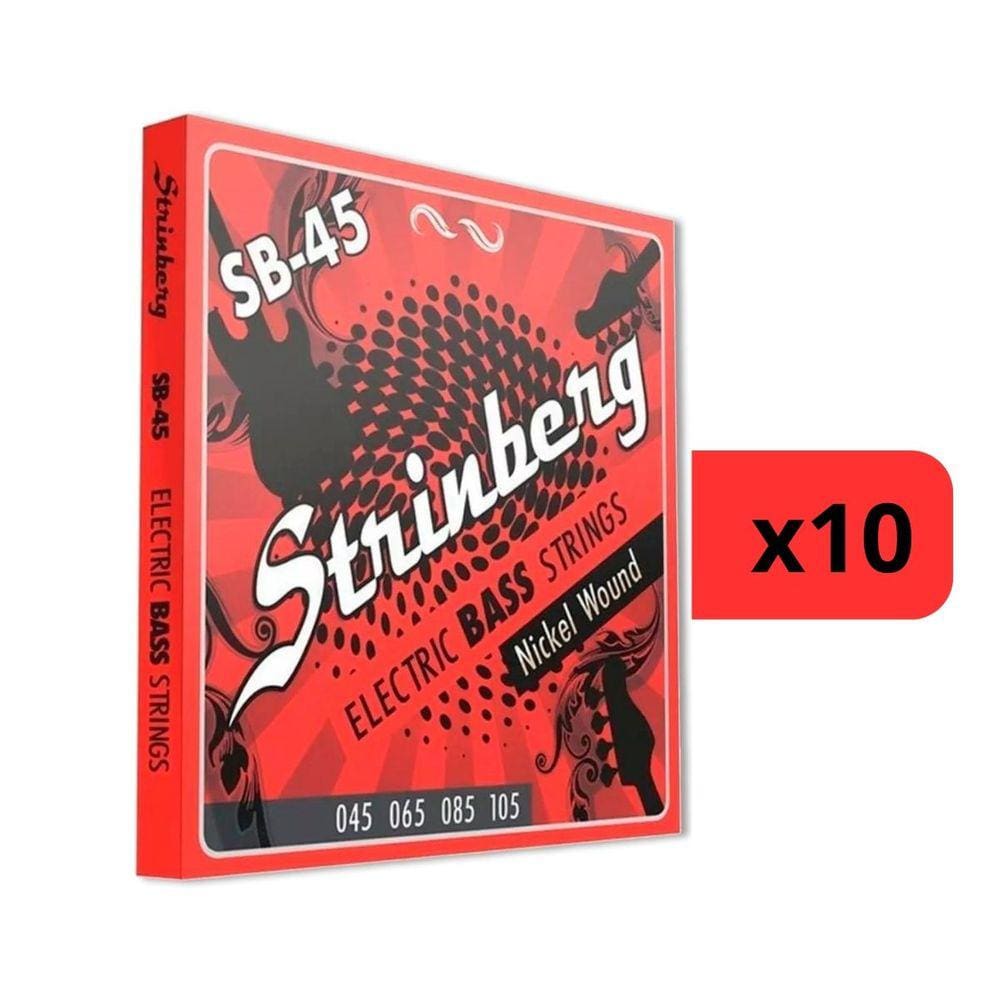Kit 10 Encordoamento Strinberg Para Contra Baixo SB45 - 4 Cordas
