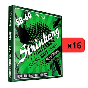 Kit 16 Encordoamento Strinberg Para Contra Baixo SB60 - 6 Cordas