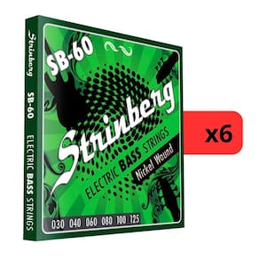 Kit 6 Encordoamento Strinberg Para Contra Baixo SB60 - 6 Cordas