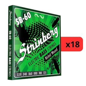 Kit 18 Encordoamento Strinberg Para Contra Baixo SB60 - 6 Cordas