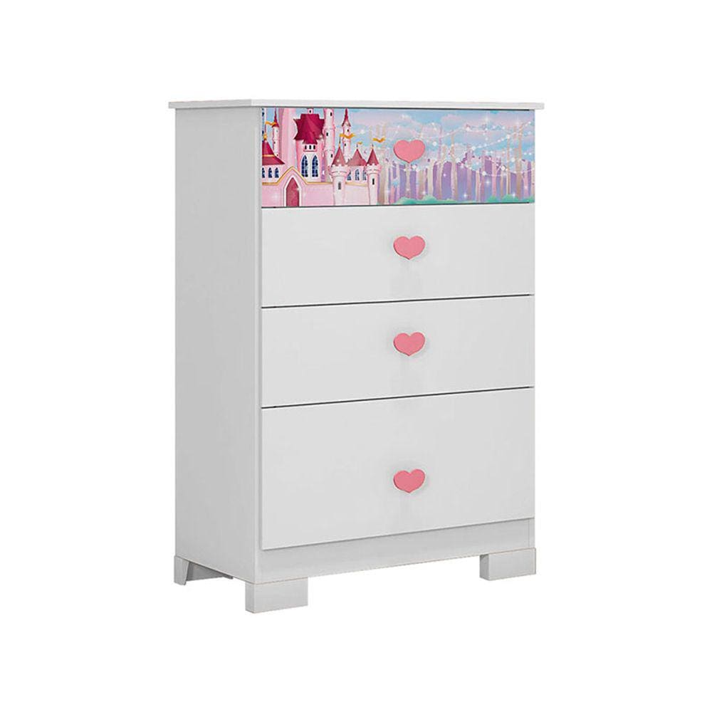 Cômoda 4 Gavetas Floresta Encantada Branco - Móveis Estrela