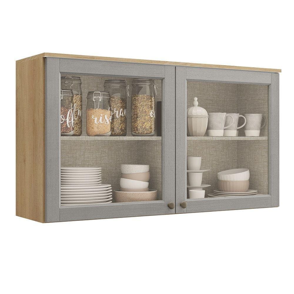 Armário Aéreo 2 Portas com Vidro 120cm Royal THB