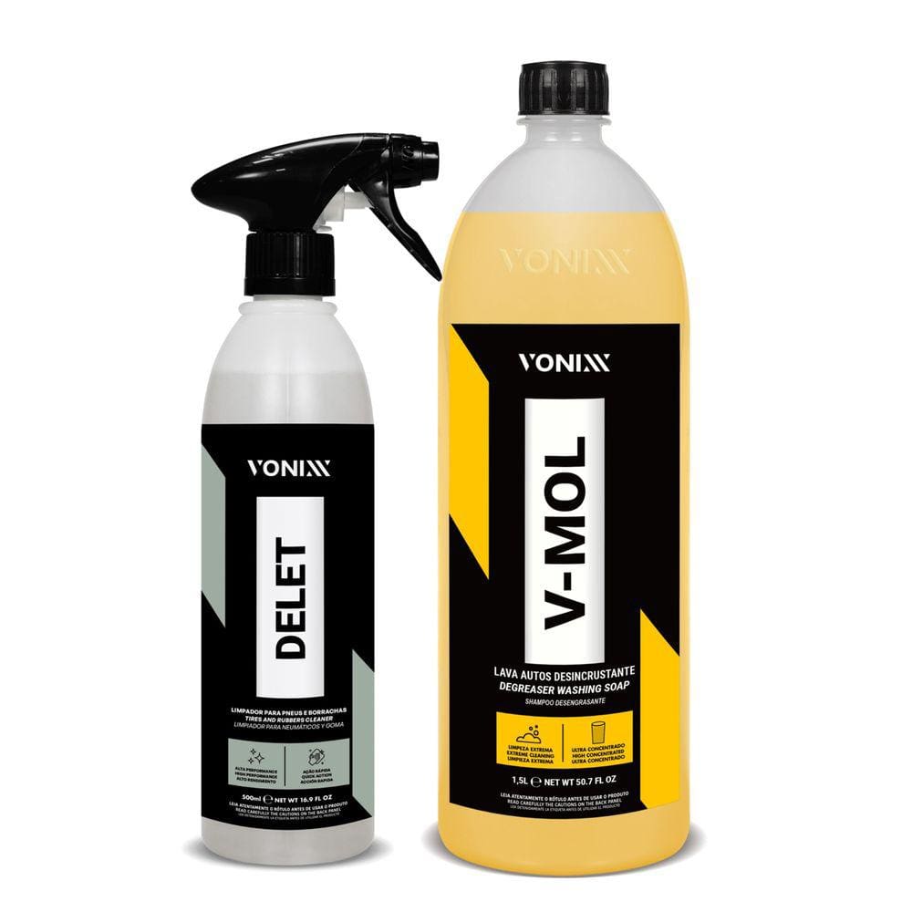 Delet Limpador Pneus + V-Mol Shampoo Desengraxante Vonixx