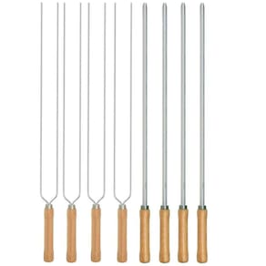 Kit Preparo Churrasco 8Pcs Churrasqueira Espetos 65Cm Mor