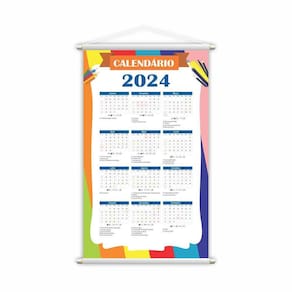 Calendário 2024 Banner Painel Escolar Lona Grande