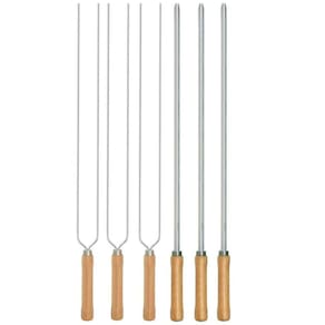 Kit Preparo Churrasco 6Pcs Churrasqueira Espetos 65Cm Mor
