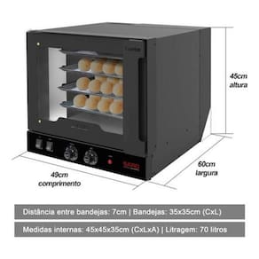 Forno Turbo Elétrico Com 4 Esteiras 127V Saro