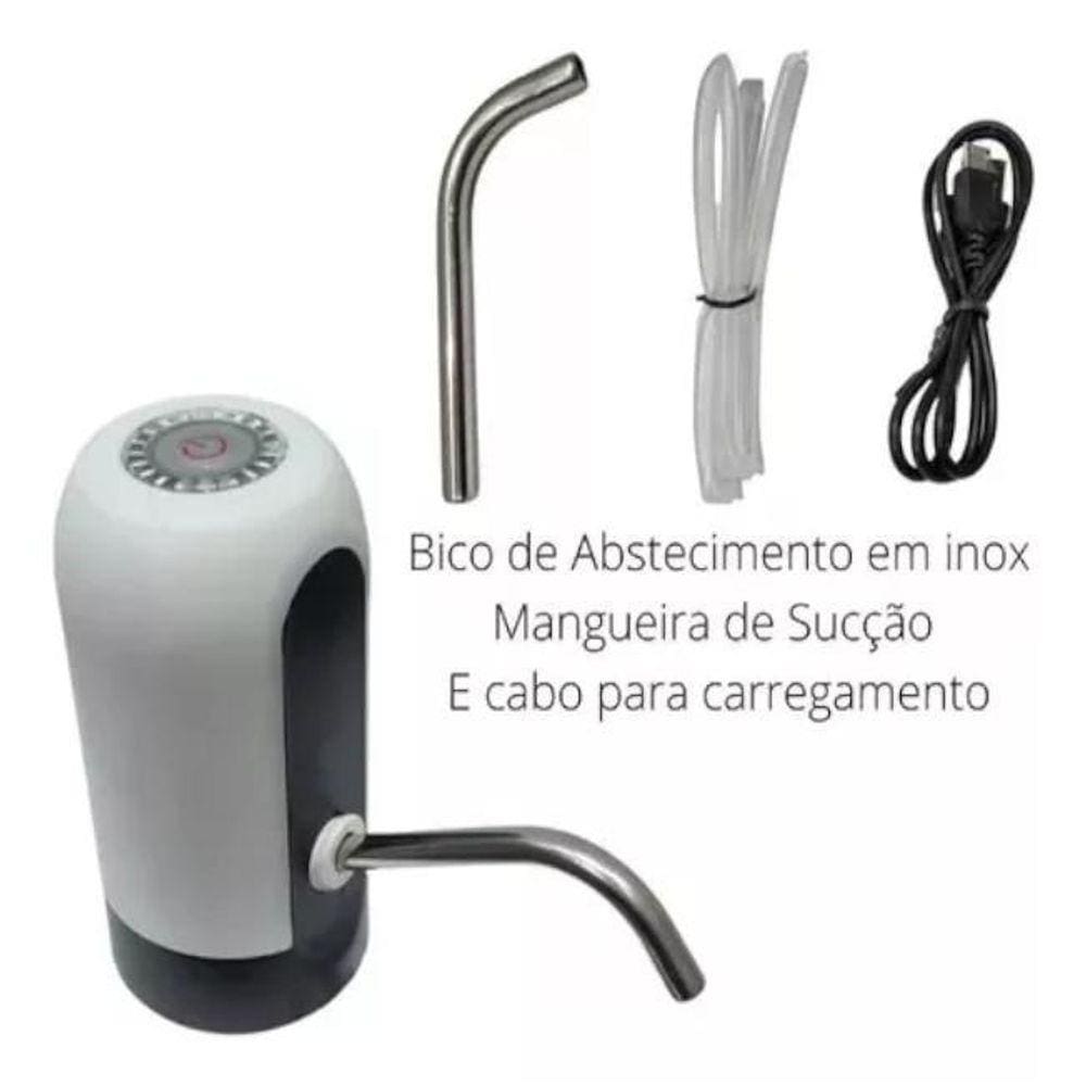Kit 2 Bombas Galão Água Puxador Elétrico Recarregável Usb