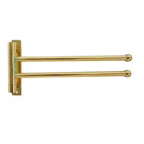 Porta Toaha Toalheiro Articulado C/ 2 Barras 40cm Dourado 41038