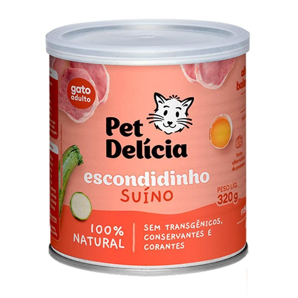 Ração Úmida Pet Delícia Escondidinho Suíno para Gatos Adultos - 320 g