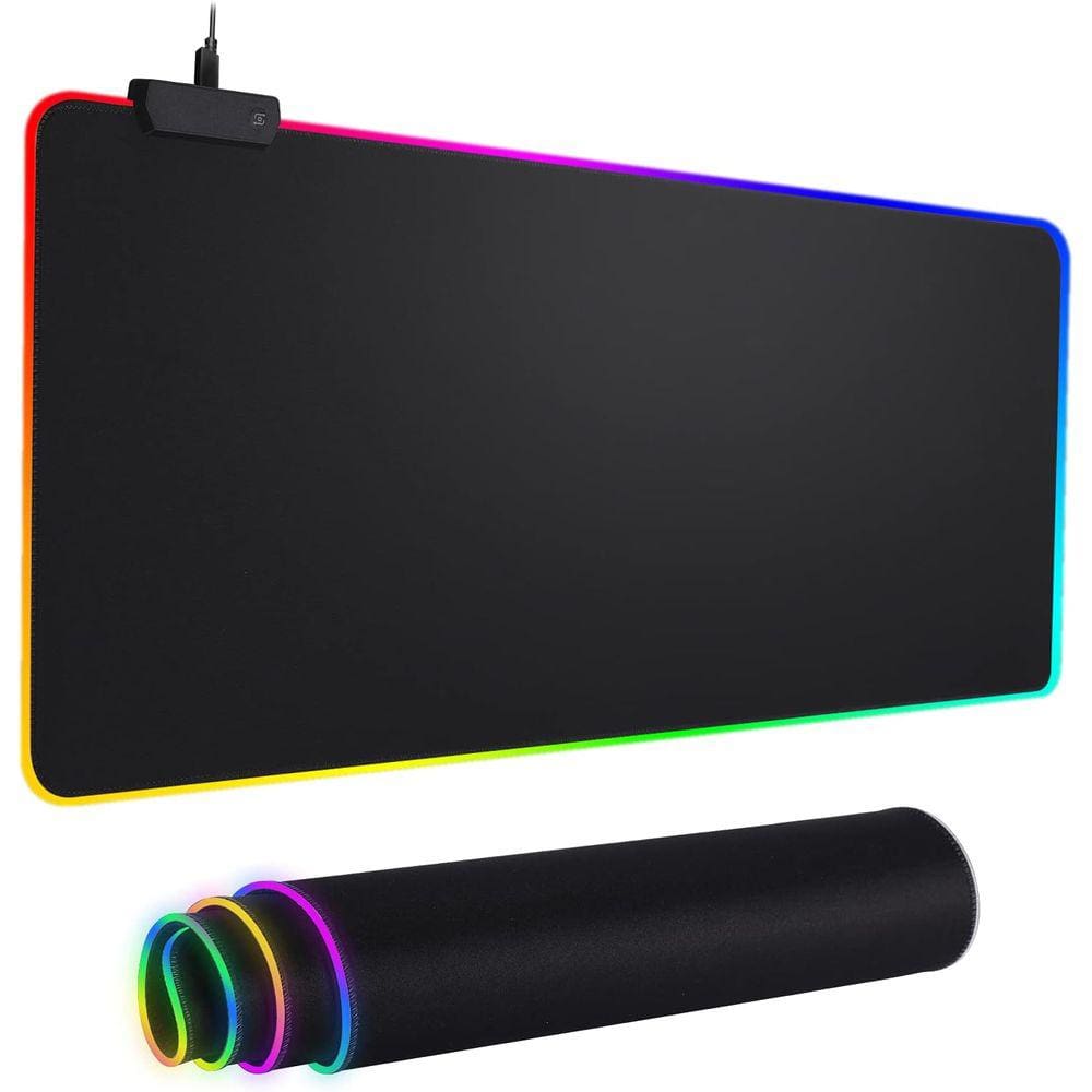 Mouse Pad Gamer Extra Grande Led Rgb 80x30 Cm 4mm Cor Preto