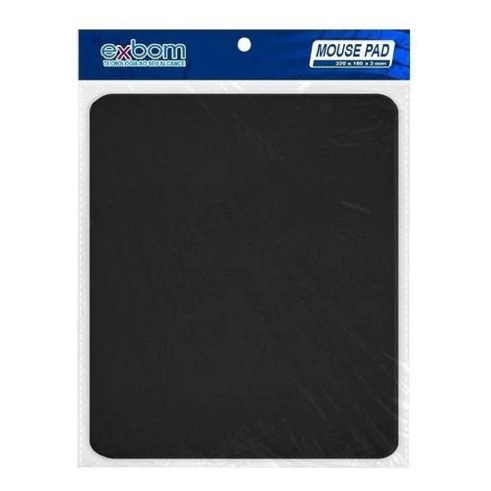 Mouse Pad Exbom Mp-2218a De Tecido E Borracha - Preta