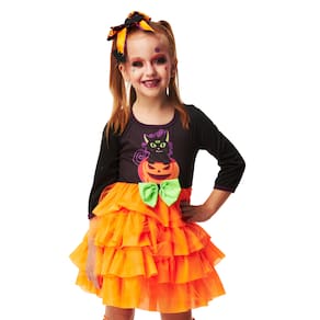 Fantasia Bruxinha Infantil Vestido Halloween Bruxa Cindy