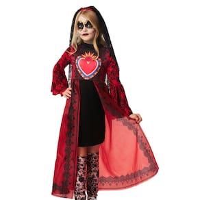 Fantasia Halloween Rainha dos Mortos Menina Mexicana Luxo