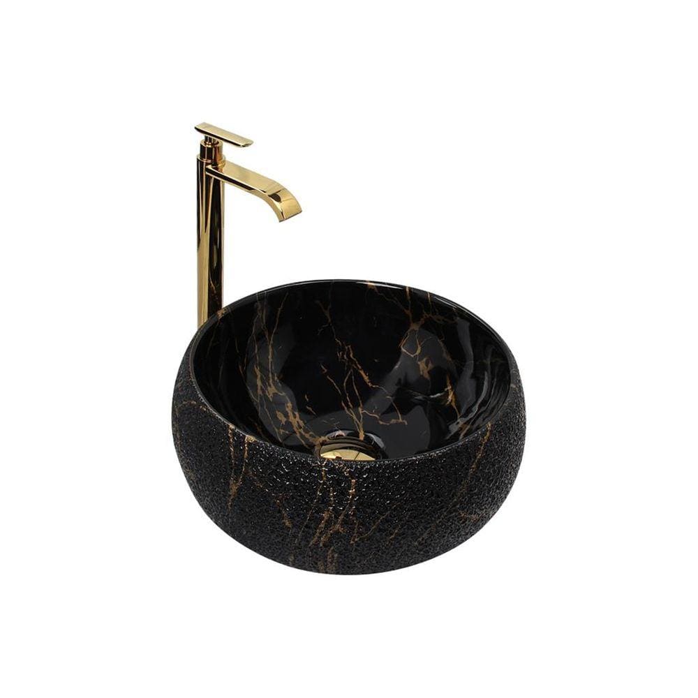 Cuba Pia Louça Cerâmica Apoio Banheiro 39x39cm Black Pearl