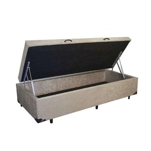 imagem-Base Cama Box Baú Solteiro Suede Bege RC Sono Leve 42x88x188