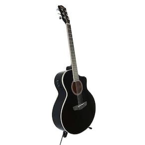 Violão Aço Deviser Cutway Folk L-X4 BK - Tampo Sólido c/ Capa Bag + Captador Equalizador Deviser EQ-KLT-17A