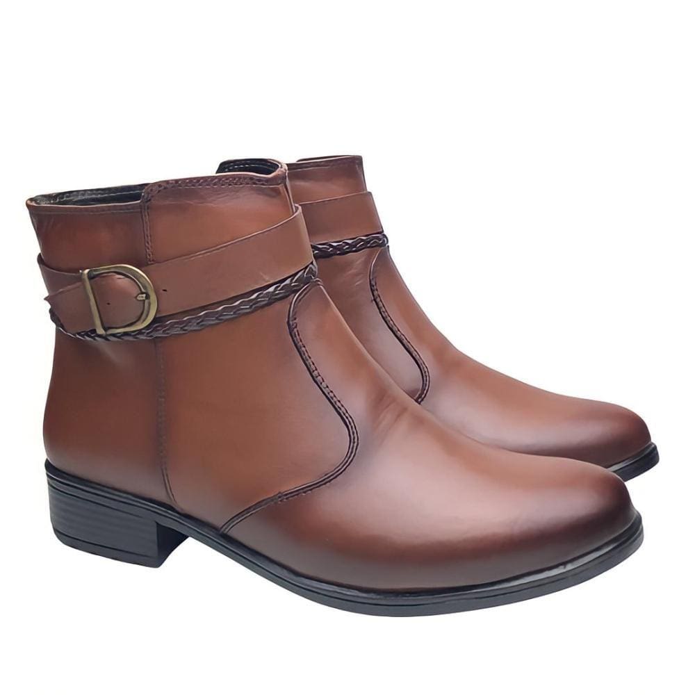 Bota Fivela Couro Cor Havana
