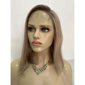 Peruca humana loira front lace 4x4 ombre hair luzes claras