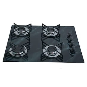 Fogão Cooktop Premium 4 Bocas Ultra Chama Marmorizado Preto