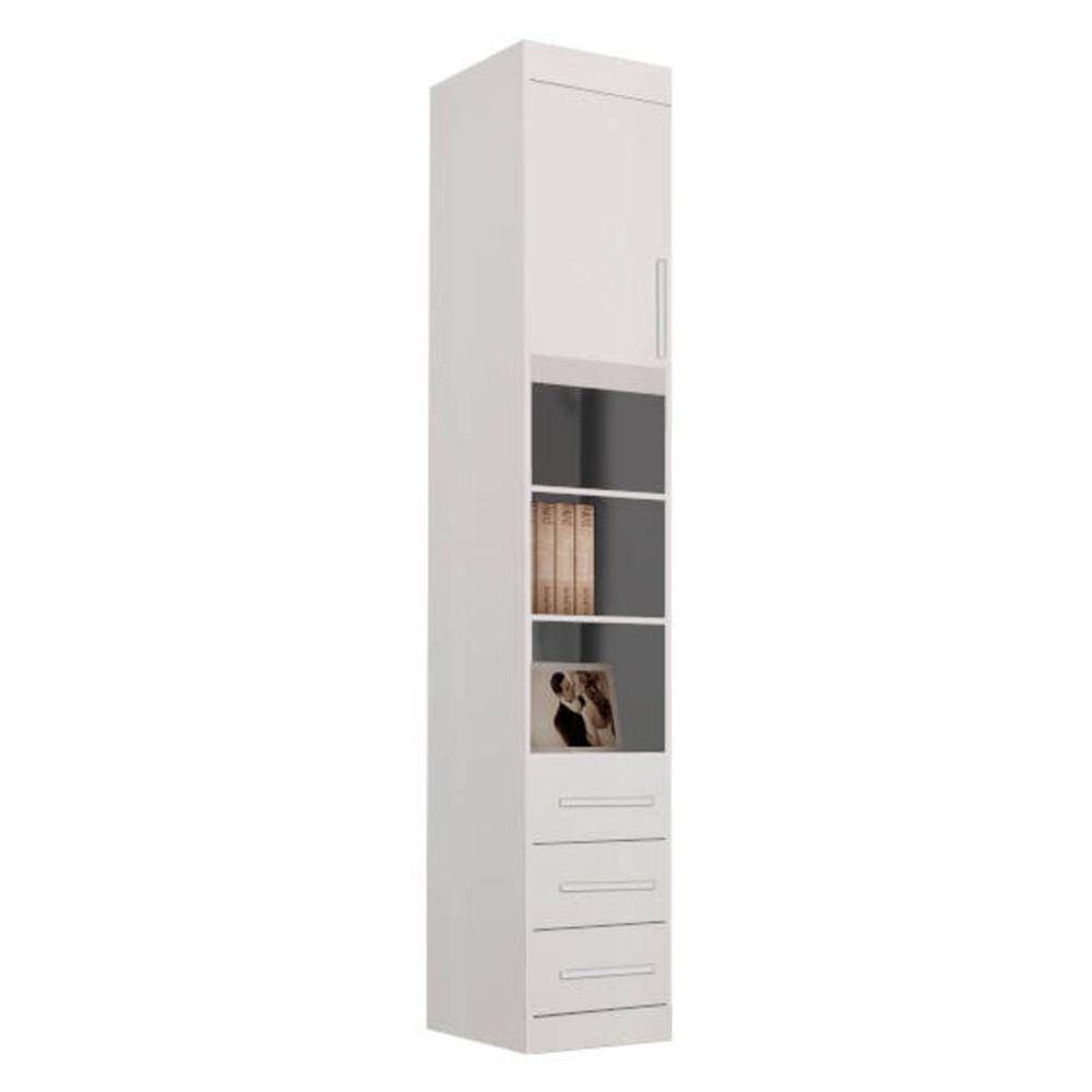 Modulado Mesa Cabeceira 3 gavetas MDF 35cm - Creative-Branco - Bianchi Móveis