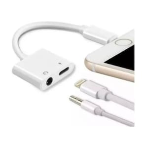 Adaptador Entrada Lightning pra Fone, Ouvir e Carregar