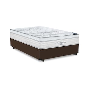 Cama Box Casal Blindada + Colchão De Molas Ensacadas - Ortobom - Freedom - 138x188x67cm Marrom