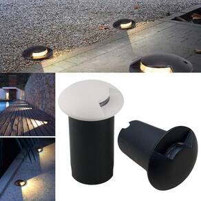 Balizador Spot Led SMD 1W Com Facho Foco De Luz Angular (Branco Quente) IP65 De Embutir Em Piso Solo Chão Escada Gramado