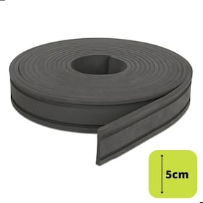 Eva Flexível 5Cm Largura Rodapé Roda Meio 10 Mts 5C2- Cinza