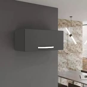 Armário Aereo para Lavanderia 60cm 1 Porta Cor Cinza - AJL