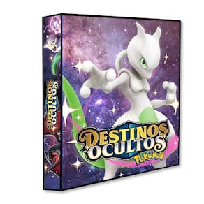Álbum Pasta Fichário Pokemon Sol e Lua Destinos Ocultos MewTwo Capa Dura Resistente para colecionar ou guardar cartas cards