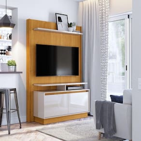 Estante Home Theater para TV até 40 Polegadas Fit 1. 2 Moderno Marrom/Off White