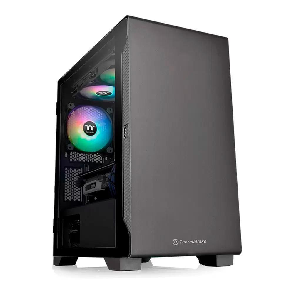 Gabinete TT S100TG Micro Case Temp.glass BLK 600W WHT CA-3Q9-60S1WZ-00