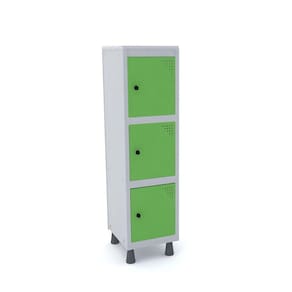 Armário Mini Roupeiro 3 Portas Aço MGRP 501/3 Cinza/Verde Miró