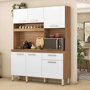Kit Cozinha Compacta Ambiente Álamo Amêndola Touch Branco - Demóbile