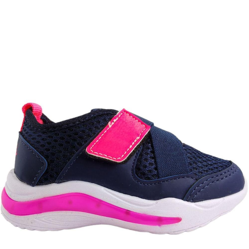 Tênis Luz Infantil Menina Causal Calce Fácil com Led Mini Pé Mp-2306