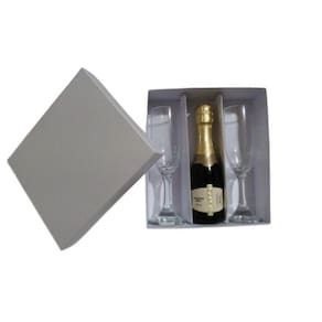 Caixa Rigida Branca Chandon Baby/02 Taças Med : 22 X 18 X 7