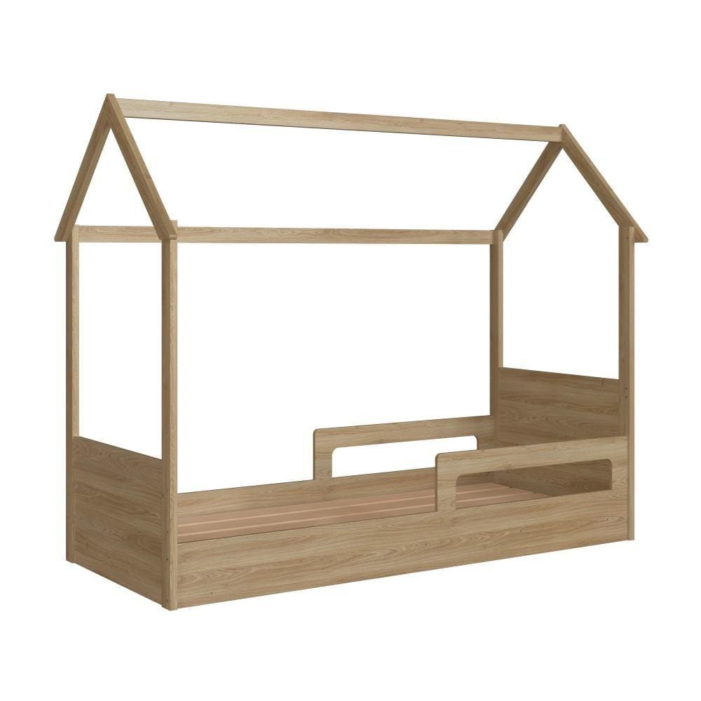 Cama Infantil Montessoriana Casinha Completa Móveis Marrom