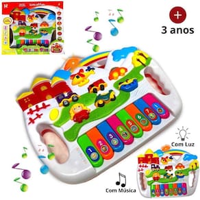 Piano musical infantil com pezinho som estilo profissional teclado musical  para crianças em Promoção na Americanas