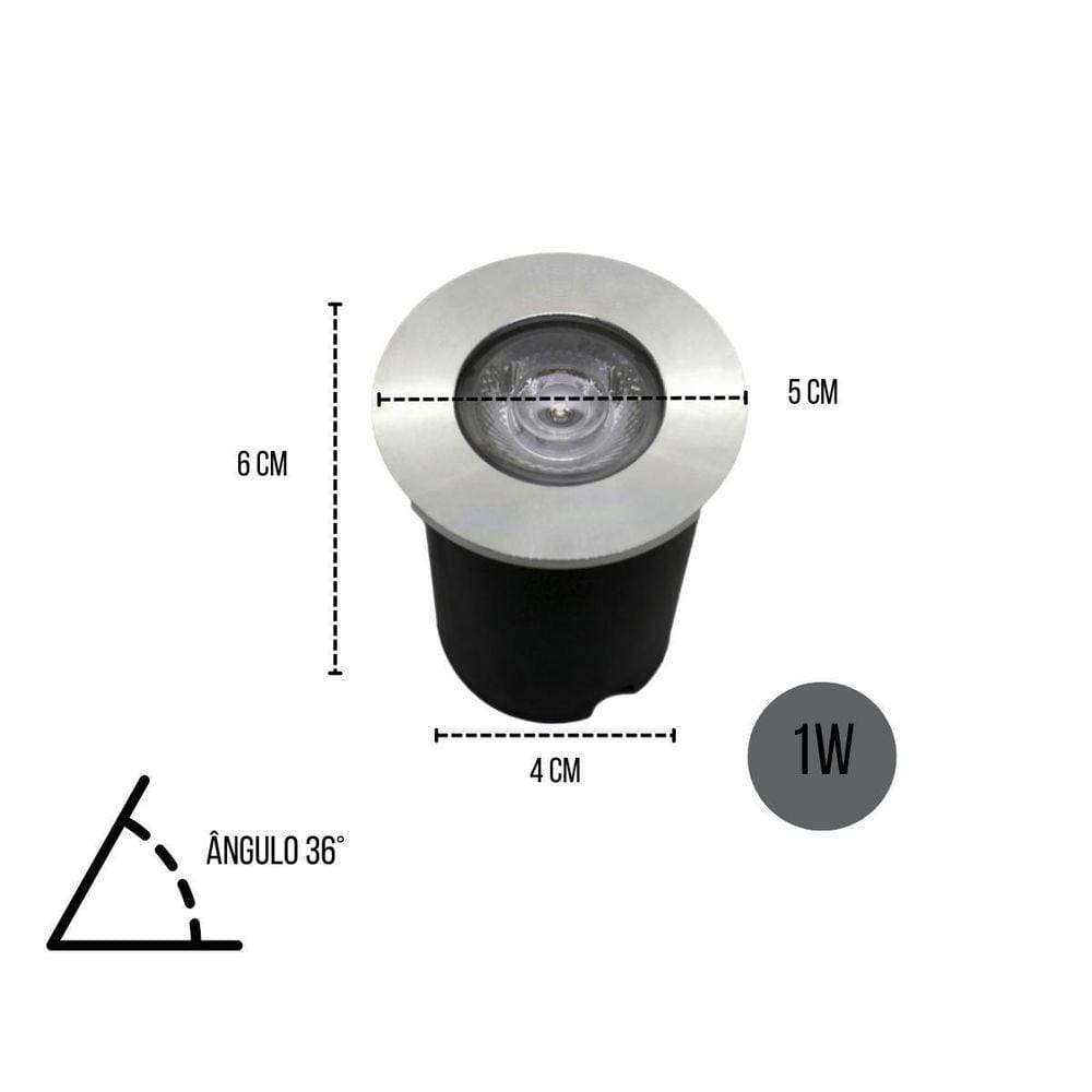 Kit 10 Balizadores Spot Led Smd Em Pvc De 1W Branco Quente
