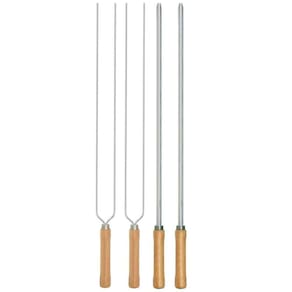 Kit Preparo Churrasco 4Pcs Churrasqueira Espetos 65Cm