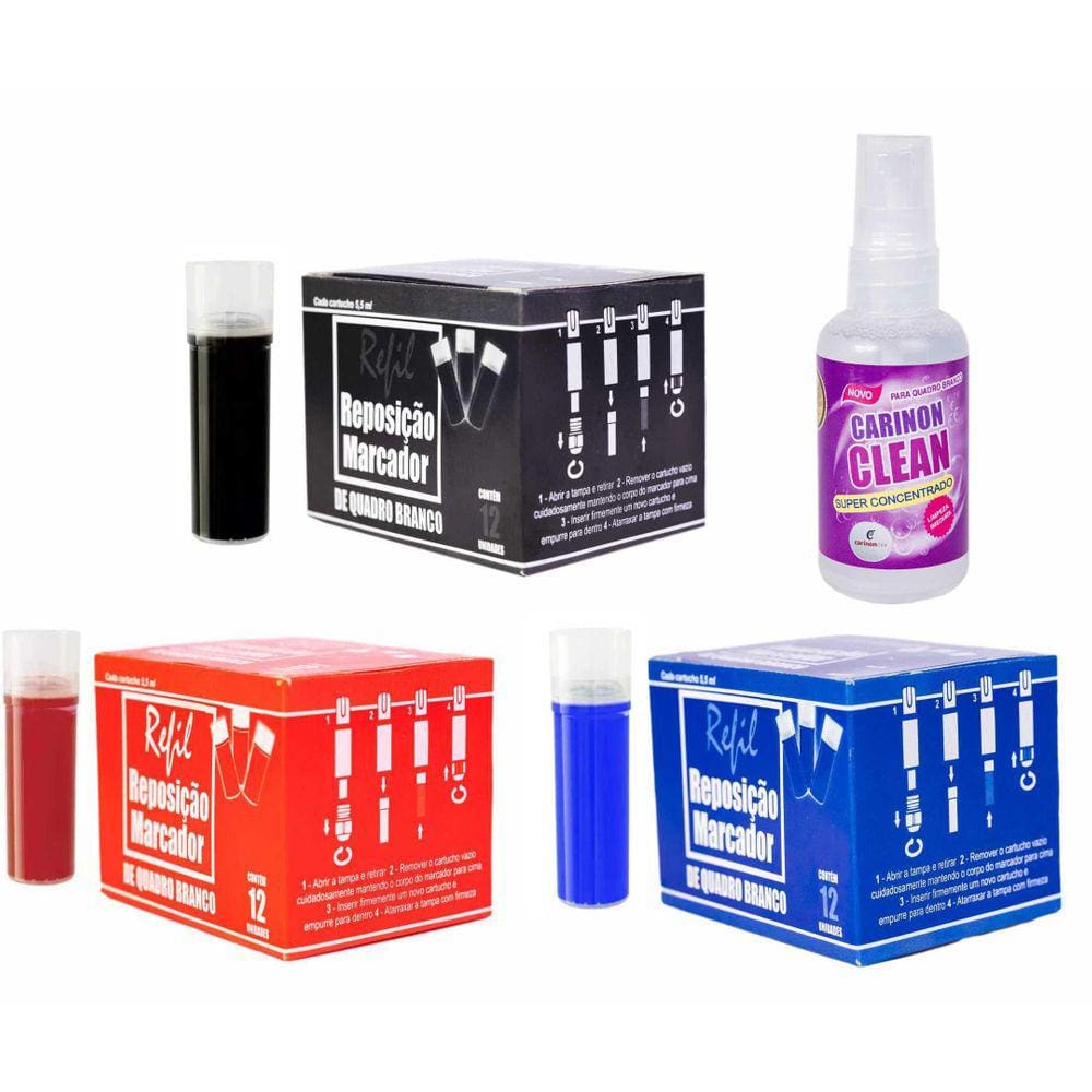 Kit Refil Para Pincel De Quadro Branco + Não Mancha