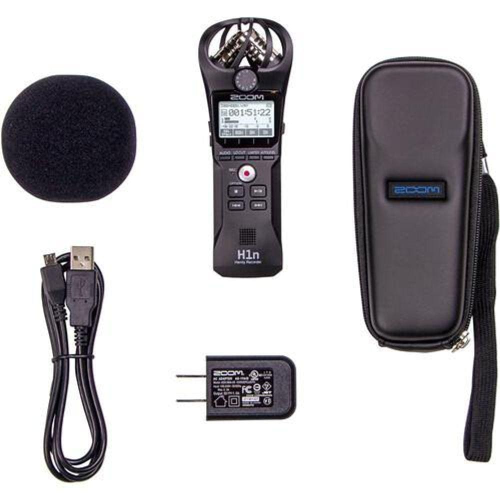 Gravador Digital Portátil Zoom H1N-Vp Com Cabo Usb, Case